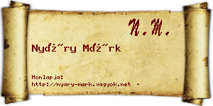 Nyáry Márk névjegykártya